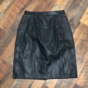 BNWT Vintage Express Genuine Leather Pencil Skirt